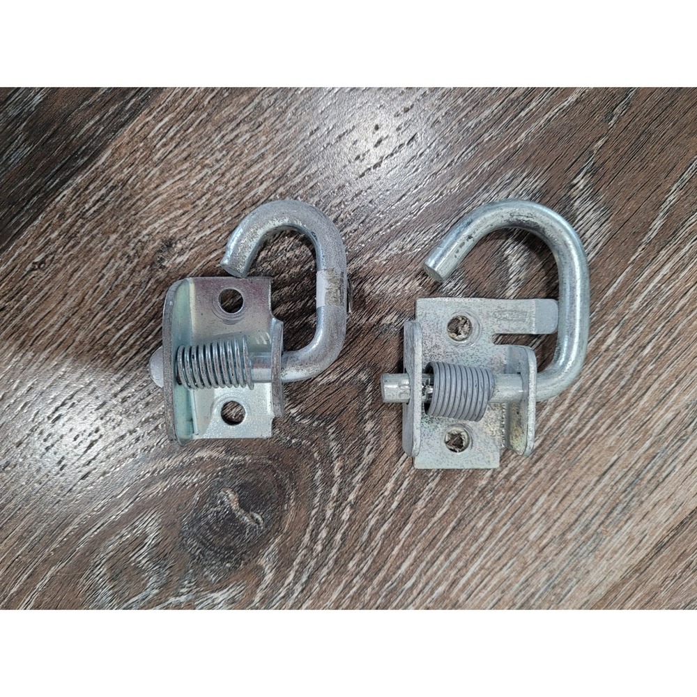 Lot of 2 Metal Spring Loaded Trailer Door Latches Hooks Gate Hardware #L‎